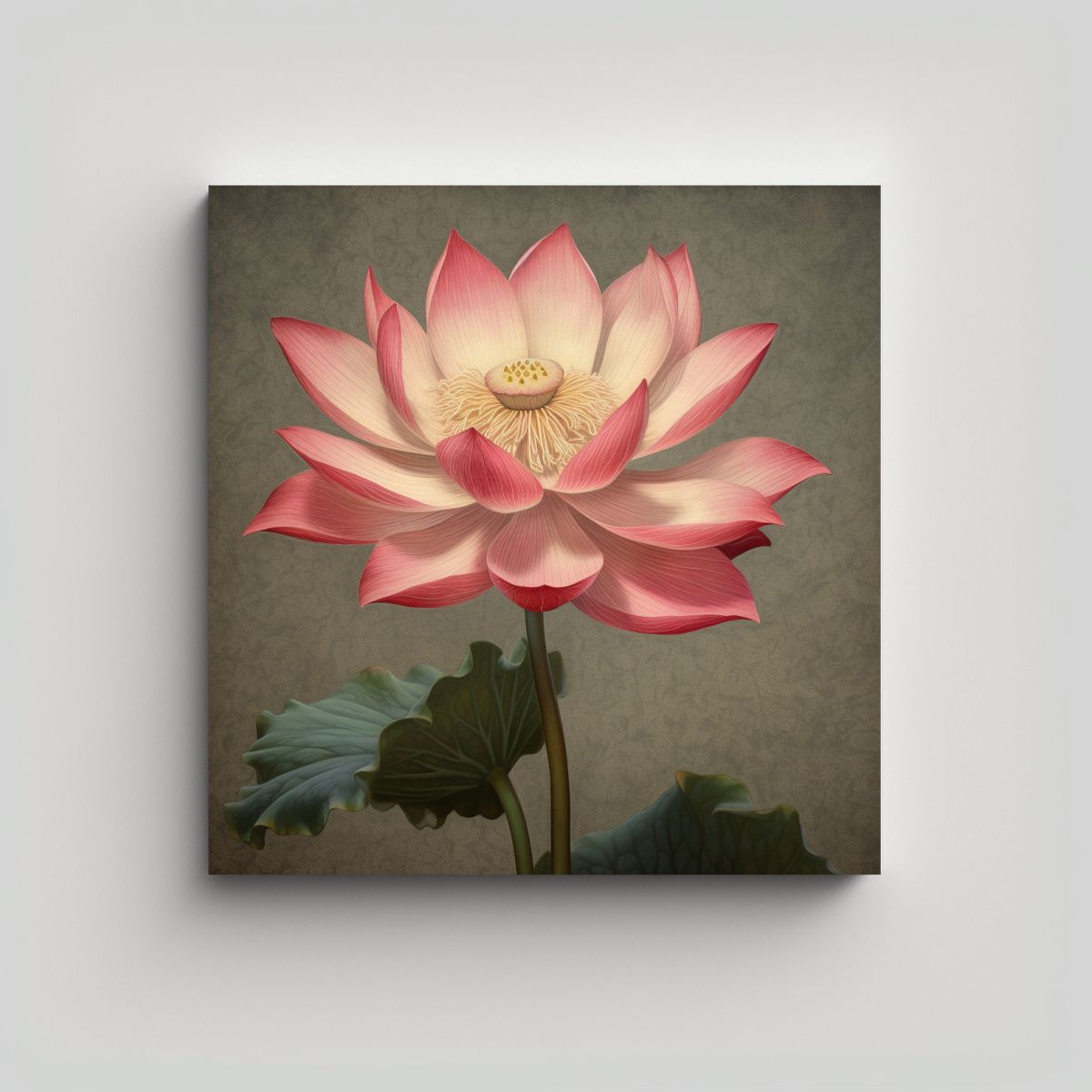 GENERICO - Cuadro Decorativo Innovador Lienzo De Loto Rosa 100x100 Cm