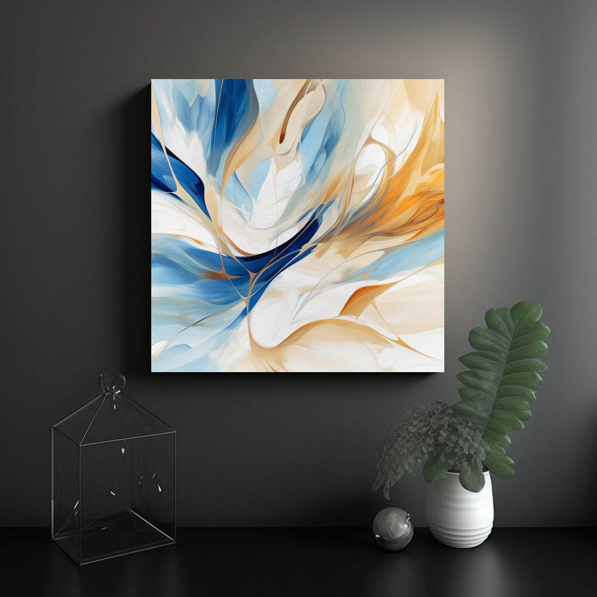 GENERICO - Pinturas Decorativas Modernas En Tonos Blancos Y 100x100 Cm