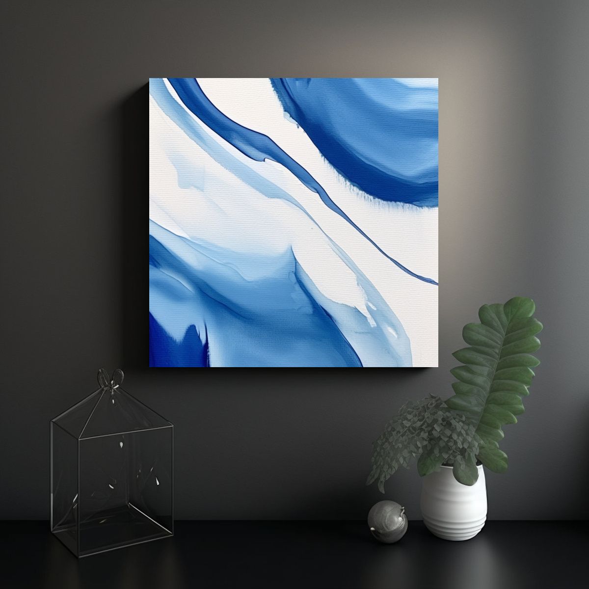 GENERICO - Arte Pared Vintage Elegante Pintura Tinta Fluida 100x100 Cm