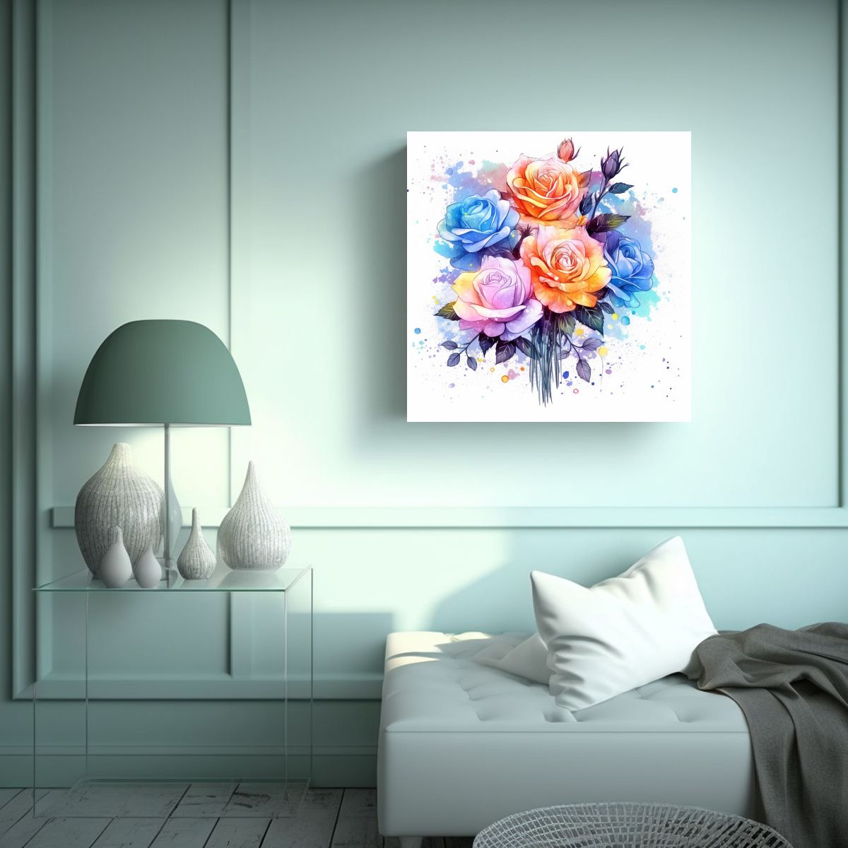GENERICO - Arte Conceptual Armonioso Bouquet Cósmico 100x100 Cm