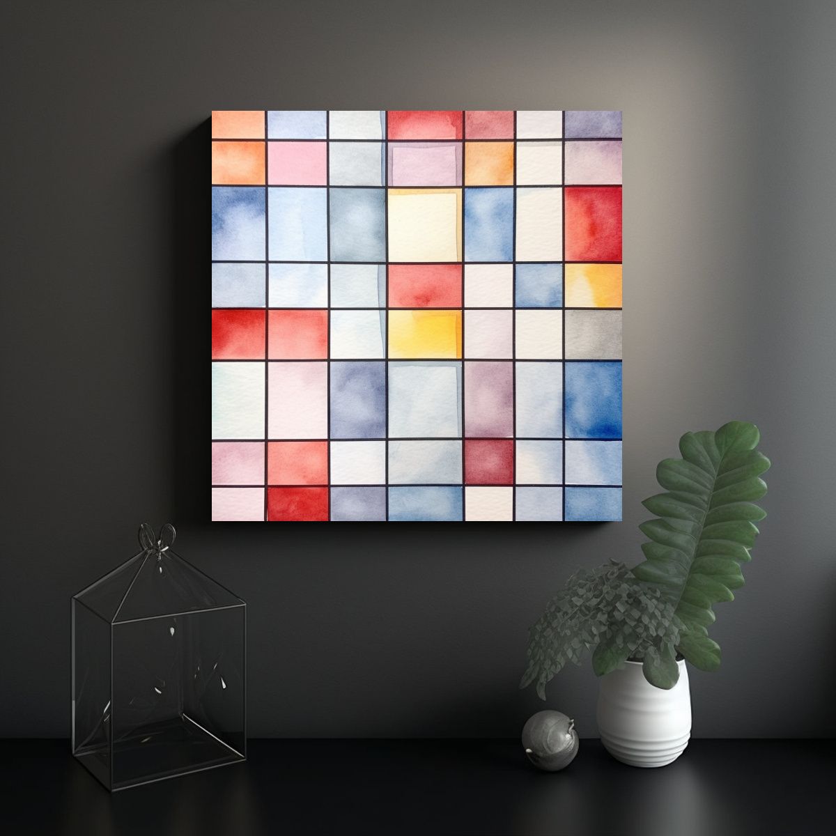 GENERICO - Pintura Minimalista Moderna En Acuarela Sobre 100x100 Cm