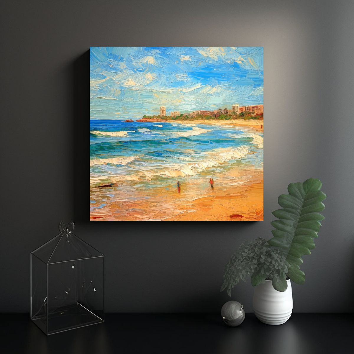 GENERICO - Cuadro Mar En Estilo Van Gogh Representación 100x100 Cm