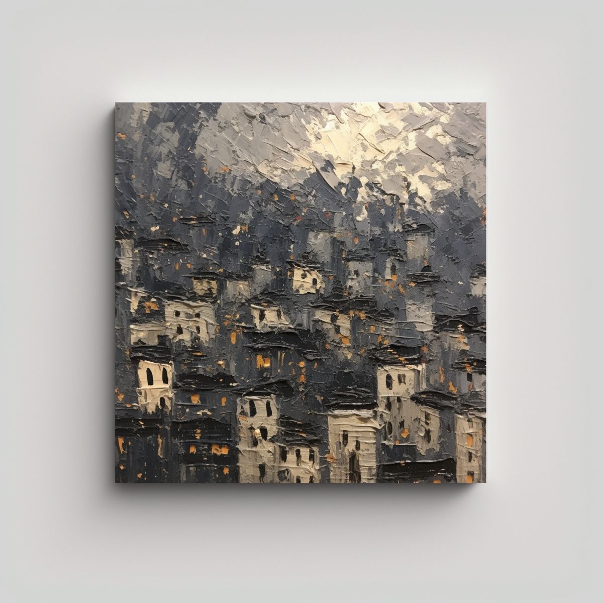 GENERICO - Venta Cuadro Chang Li Fantasmas Montañas Nevada 100x100 Cm