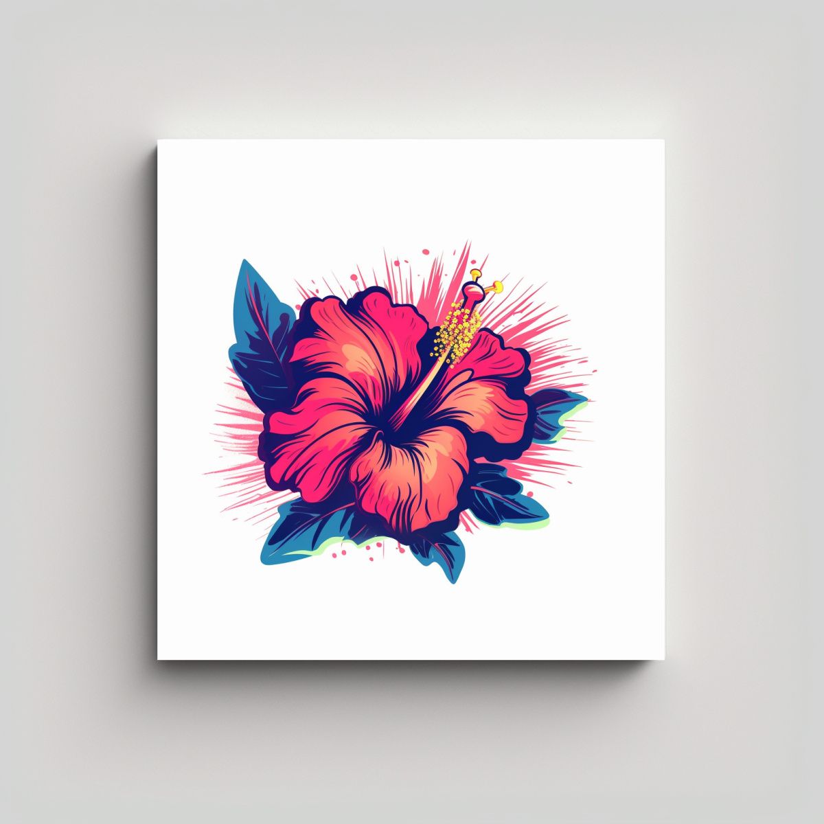 GENERICO - Logo Vectorial Hibiscus Lienzo Inspirador Para 100x100 Cm