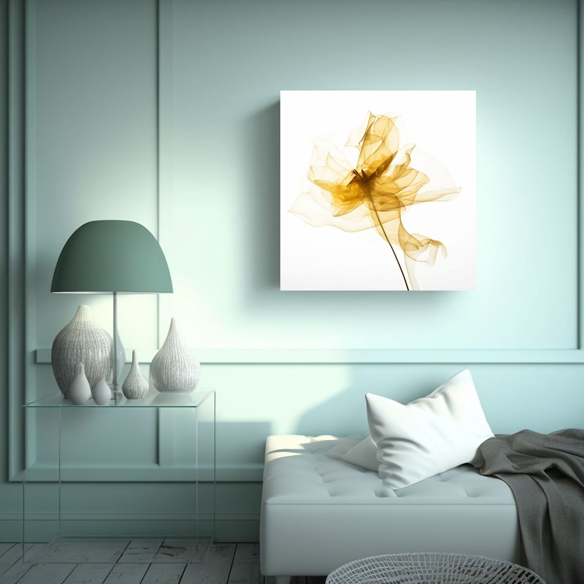 GENERICO - Arte Étereo De Pétalos Dorados Y Colores 100x100 Cm
