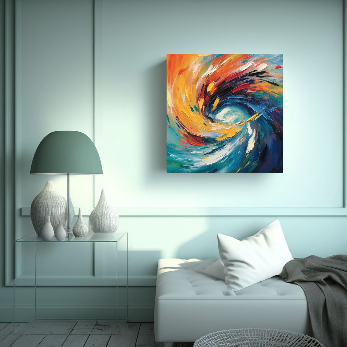 GENERICO - Cuadro Lienzo Abstracción Elegante 100x100 Cm