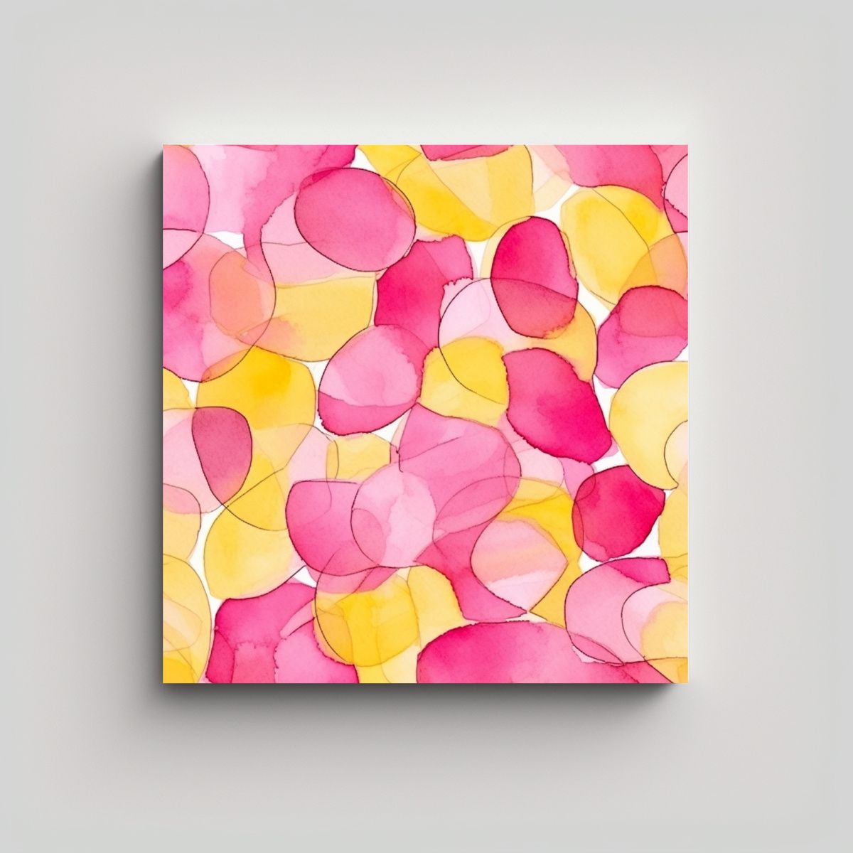 GENERICO - Cuadro Vintage Comedor Fondo Acuarela Abstracto 100x100 Cm