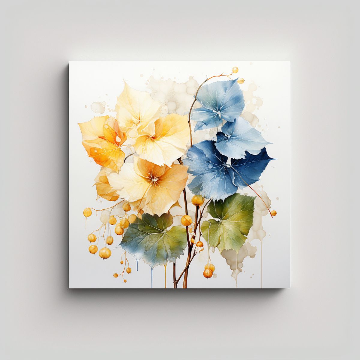 GENERICO - Cuadro Tela Sublimada Flores De Linden En Colores 100x100 Cm