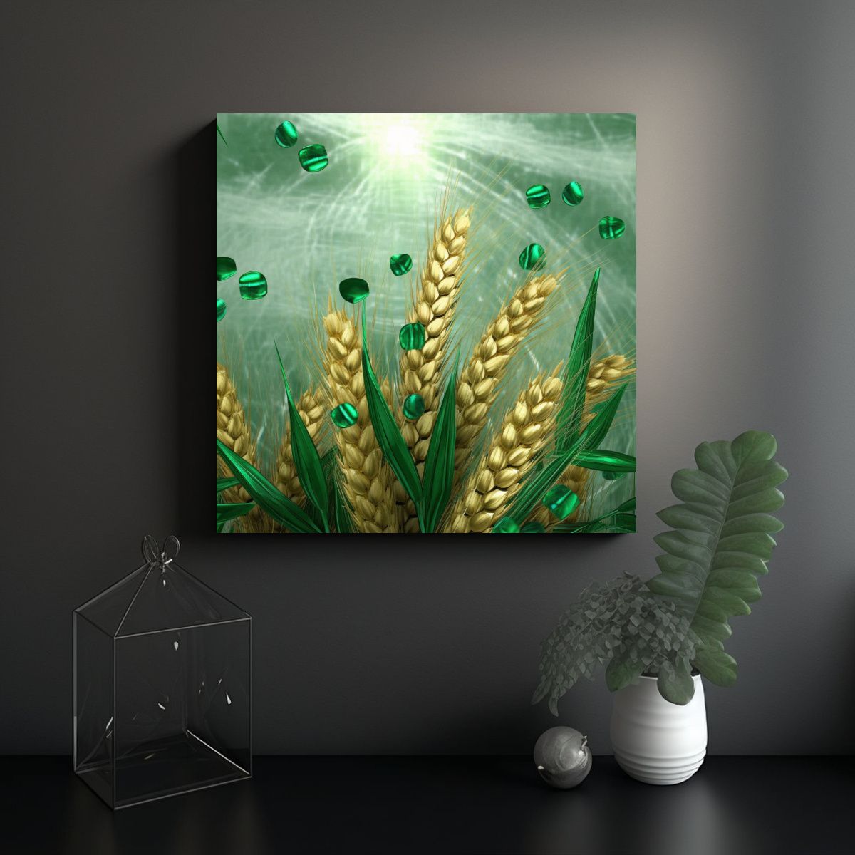 GENERICO - Pintura Decorativa Tela Con Granos De Trigo 100x100 Cm