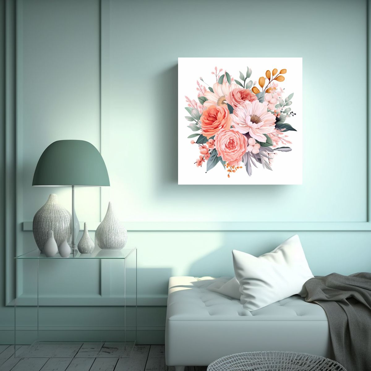 GENERICO - Canva De Flores Pastel Vectoriales Clipart 100x100 Cm