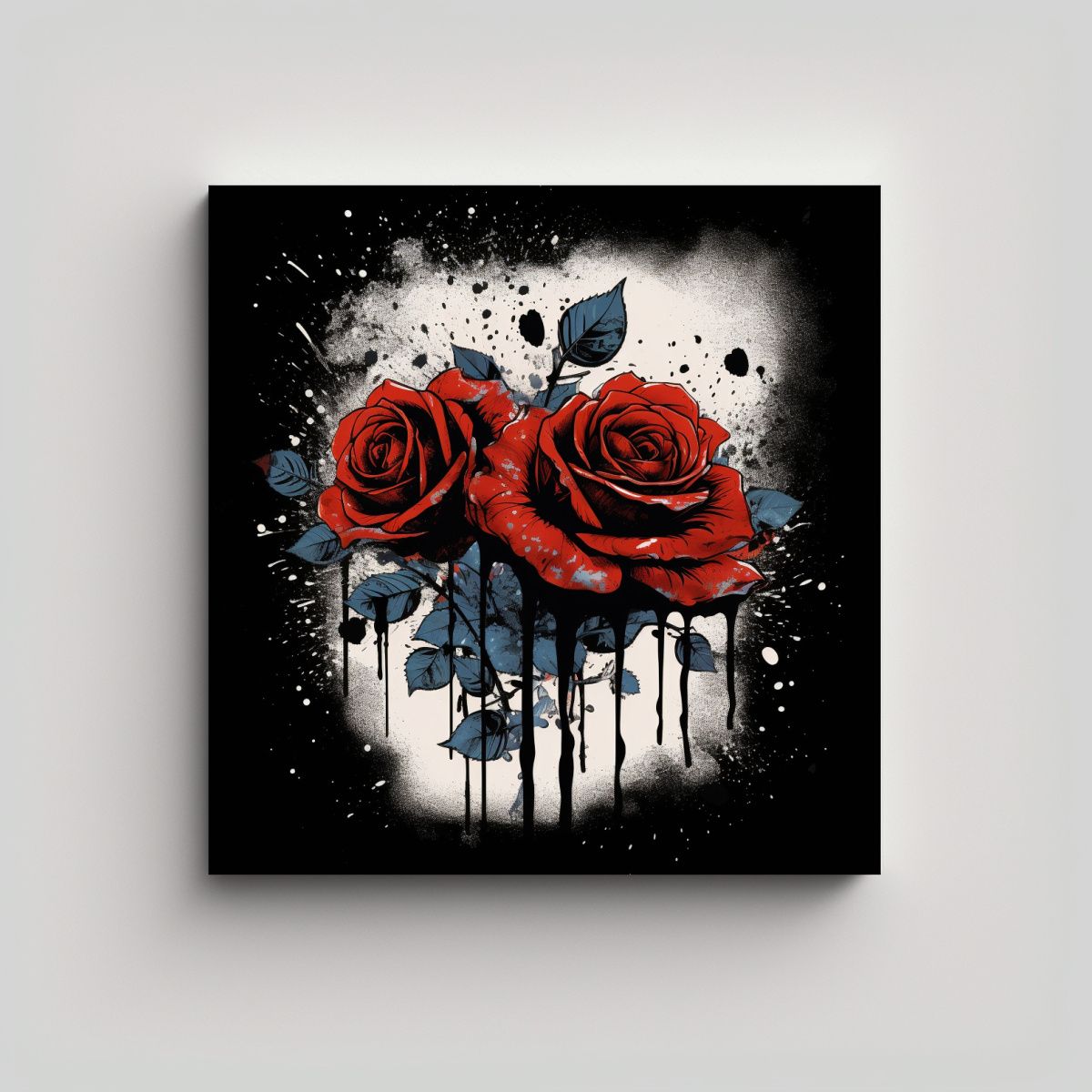 GENERICO - Cuadro Creativo De Rosas Góticas Protagonismo 100x100 Cm