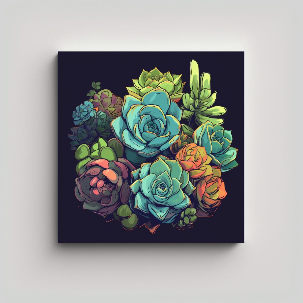 GENERICO - Cuadro Inspirador Vision Con Suculentas En Estilo 100x100 Cm