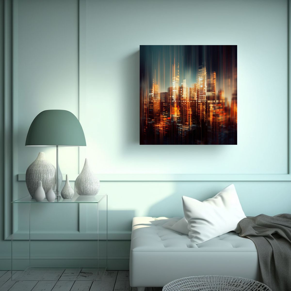 GENERICO - Cuadro Urbano Hiphop En Bastidor Cuadrado De 100x100 Cm