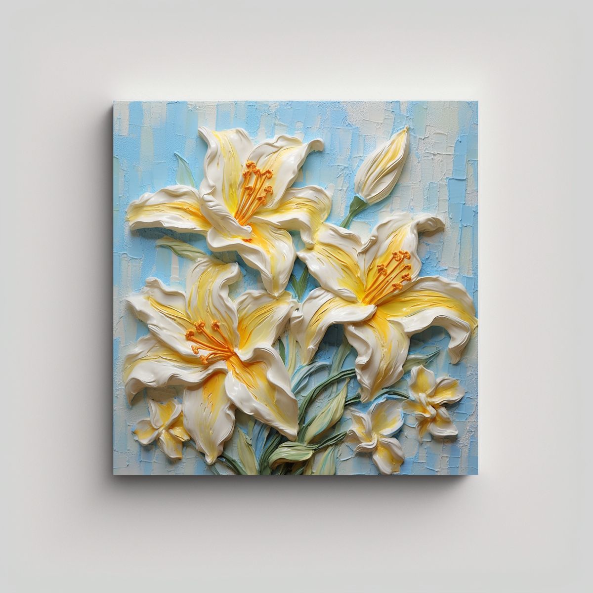 GENERICO - Pintura Canva Colorida Lirios Amarillos Arte 100x100 Cm