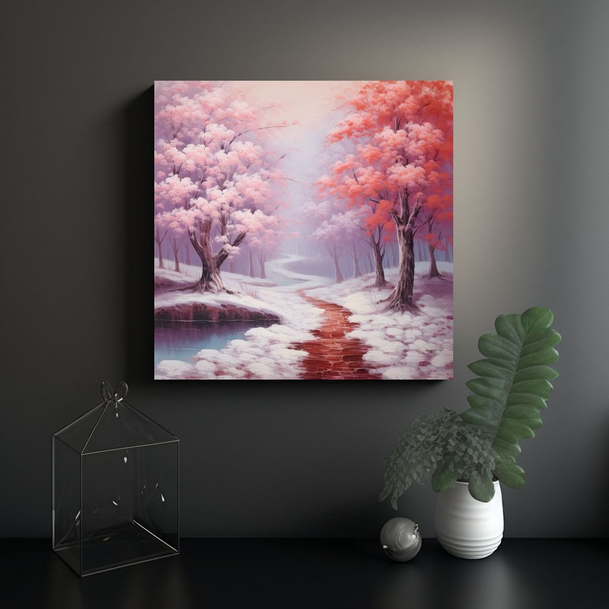 GENERICO - Cuadros Tela Bastidor Movimiento Regalo Realismo 100x100 Cm