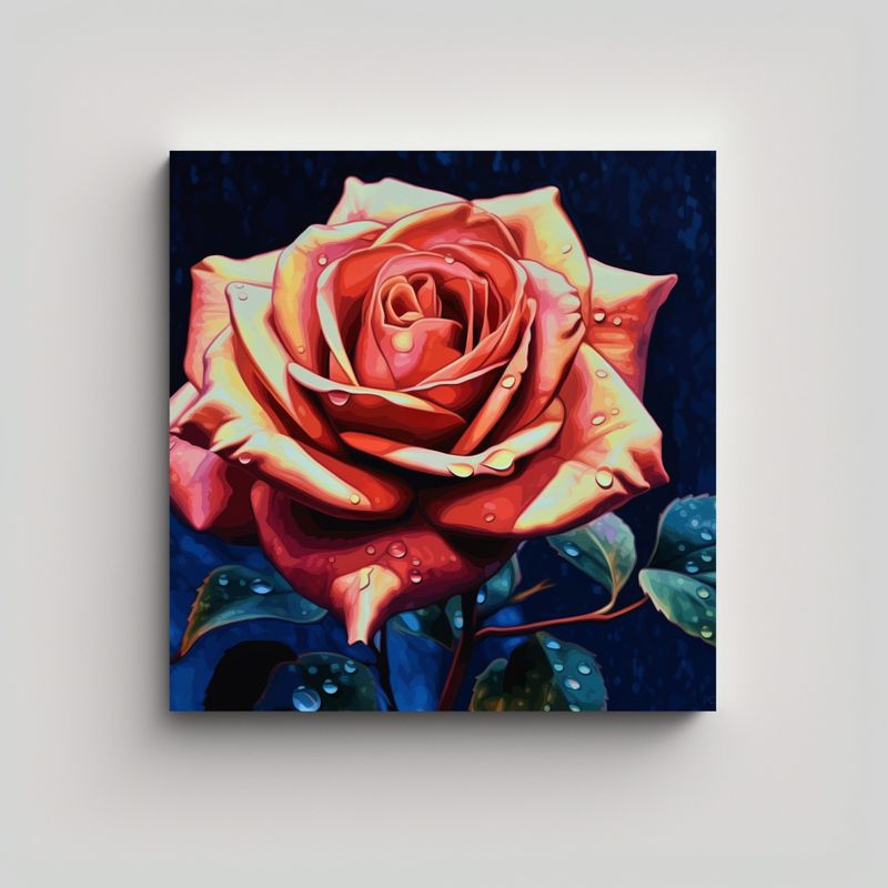 GENERICO - Cuadro Artesanal Rose Estilo Van Gorp Sin Marca O 100x100 Cm