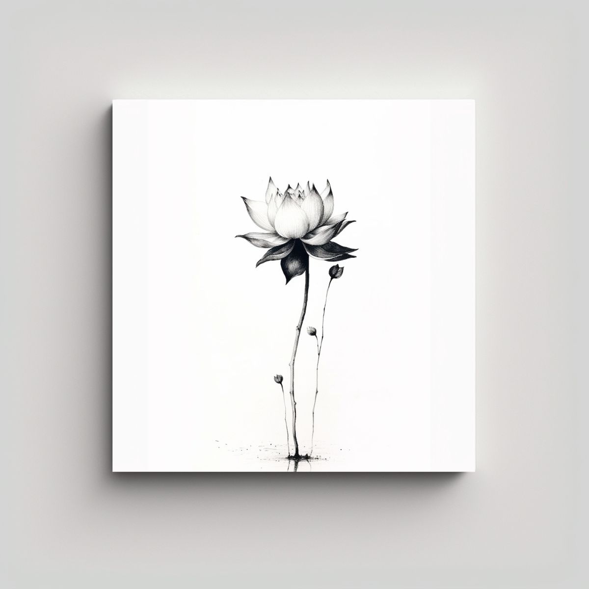 GENERICO - Bastidor De Tela Con Formación De Tinta Y Loto 100x100 Cm