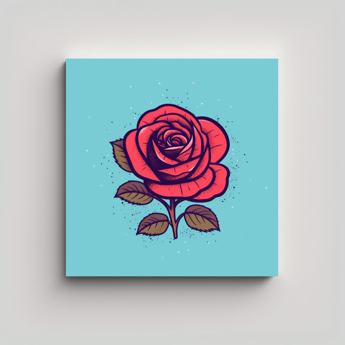 GENERICO - Ilustración Vectorial Rosa Multicolor 100x100 Cm