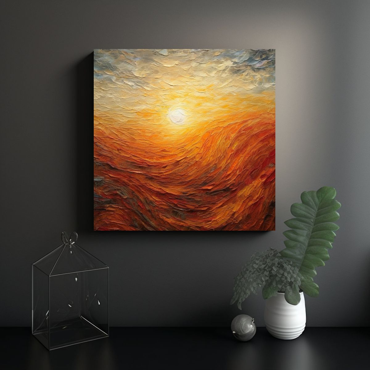 GENERICO - Pinturas Decorativas De Textura De Amanecer De 100x100 Cm