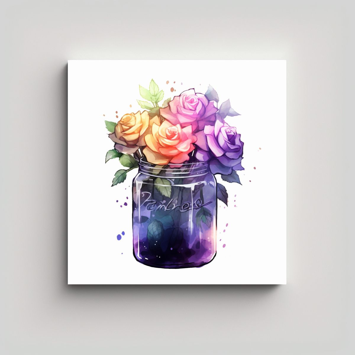 GENERICO - Cuadro Decorativo De Lienzo Movimiento Y Bouquet 100x100 Cm