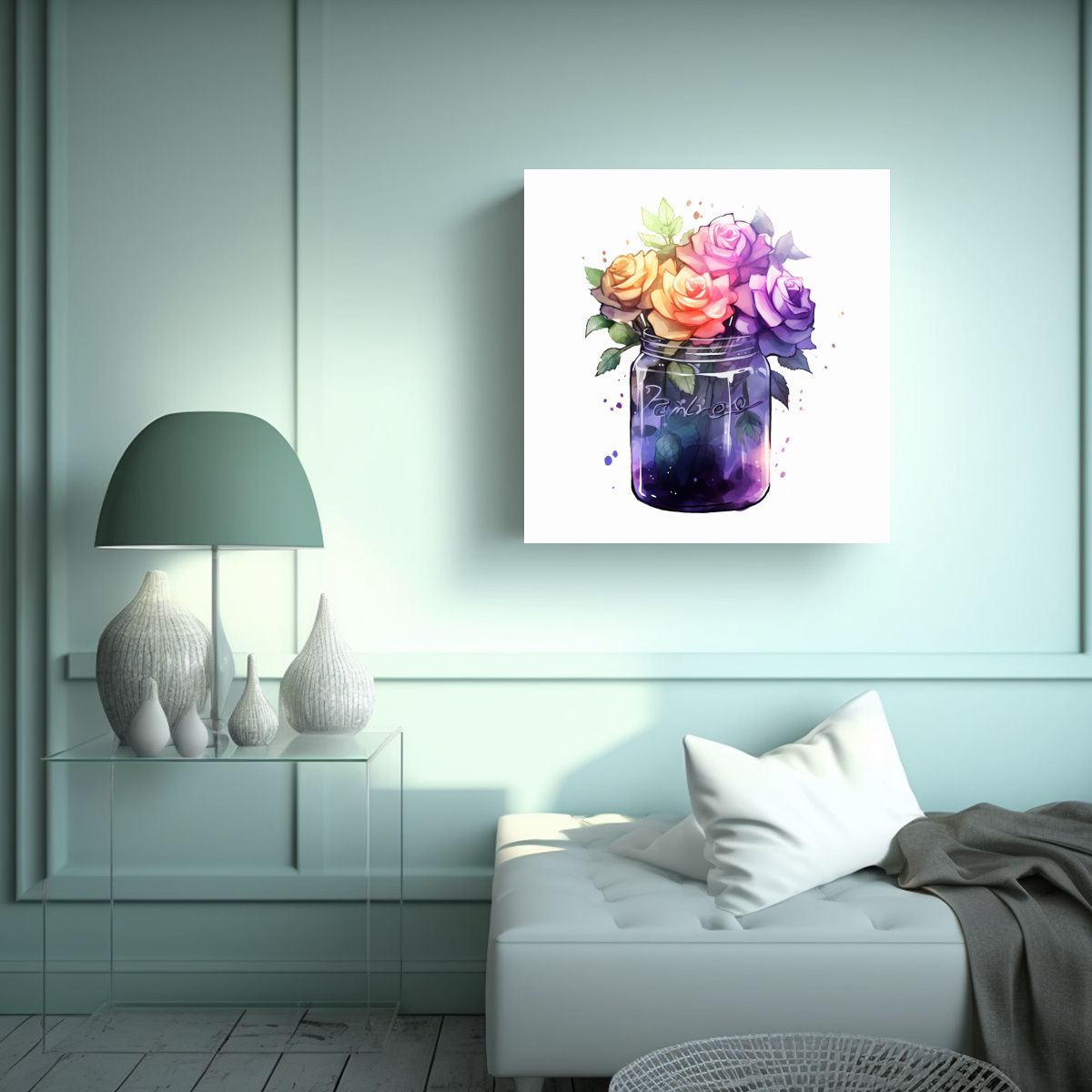 GENERICO - Cuadro Decorativo De Lienzo Movimiento Y Bouquet 100x100 Cm