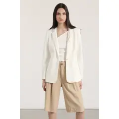 LIOLA - Blazer clásico scuba mujer crudo
