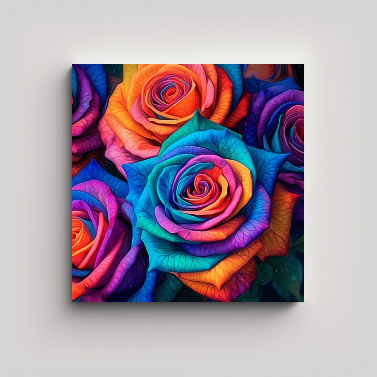 GENERICO - Acuarela Luminosa Cuadro Decorativo De Rosas 100x100 Cm