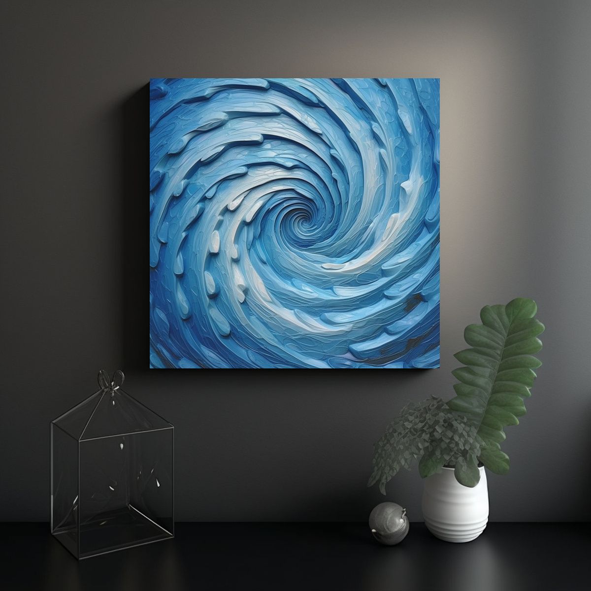 GENERICO - Pintura Decorativa Con Composición De Swirls En 100x100 Cm