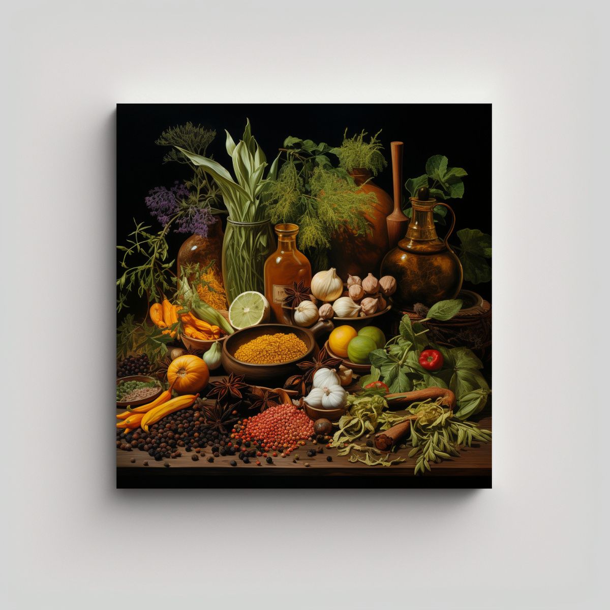 GENERICO - Pinturas Abstractas Exuberantes De Hierbas En 100x100 Cm