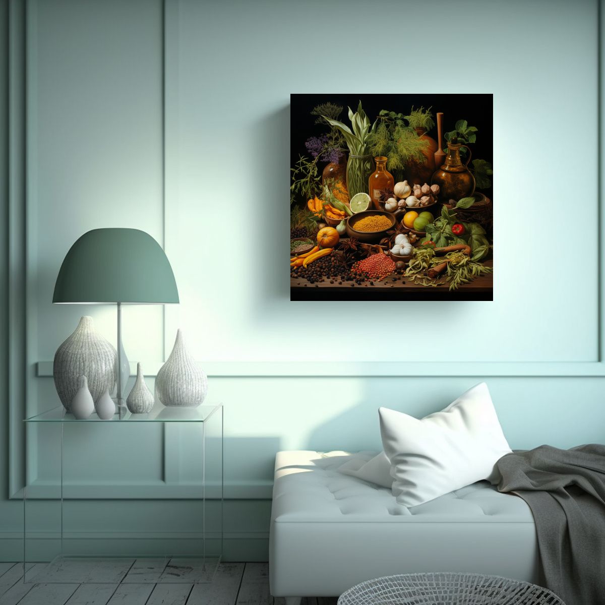 GENERICO - Pinturas Abstractas Exuberantes De Hierbas En 100x100 Cm