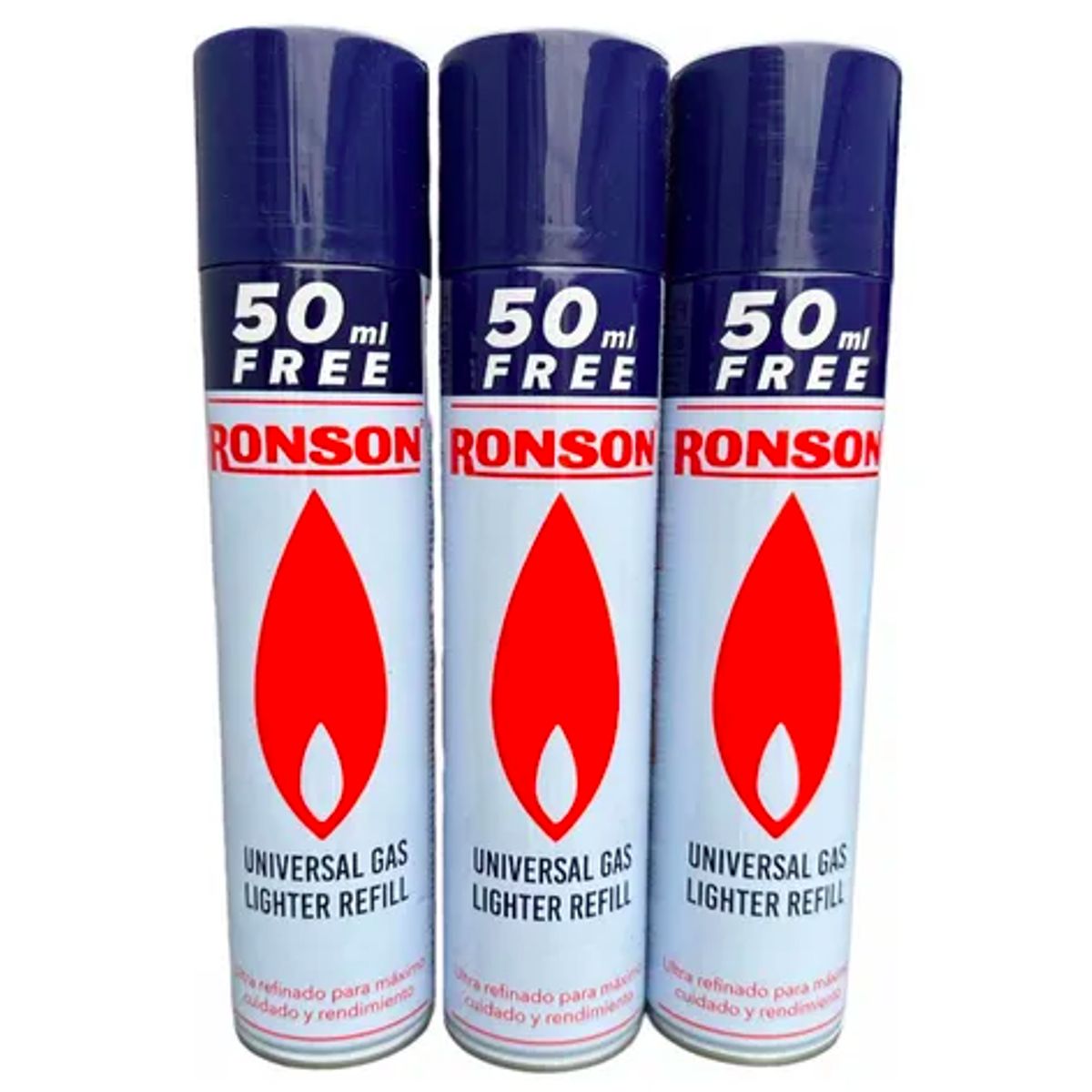 RONSON - Pack x3 Gas Butano Ronson Recarga