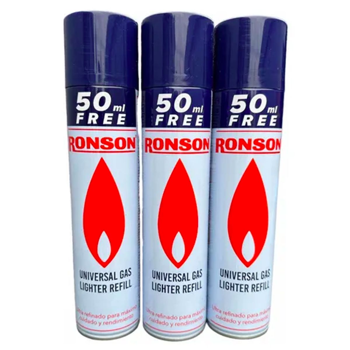 RONSON - Pack x3 Gas Butano Ronson Recarga