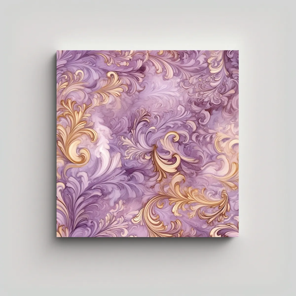 GENERICO - Cuadro Tonos Mauve Y Oro En Azulejo Estilo Rica 100x100 Cm