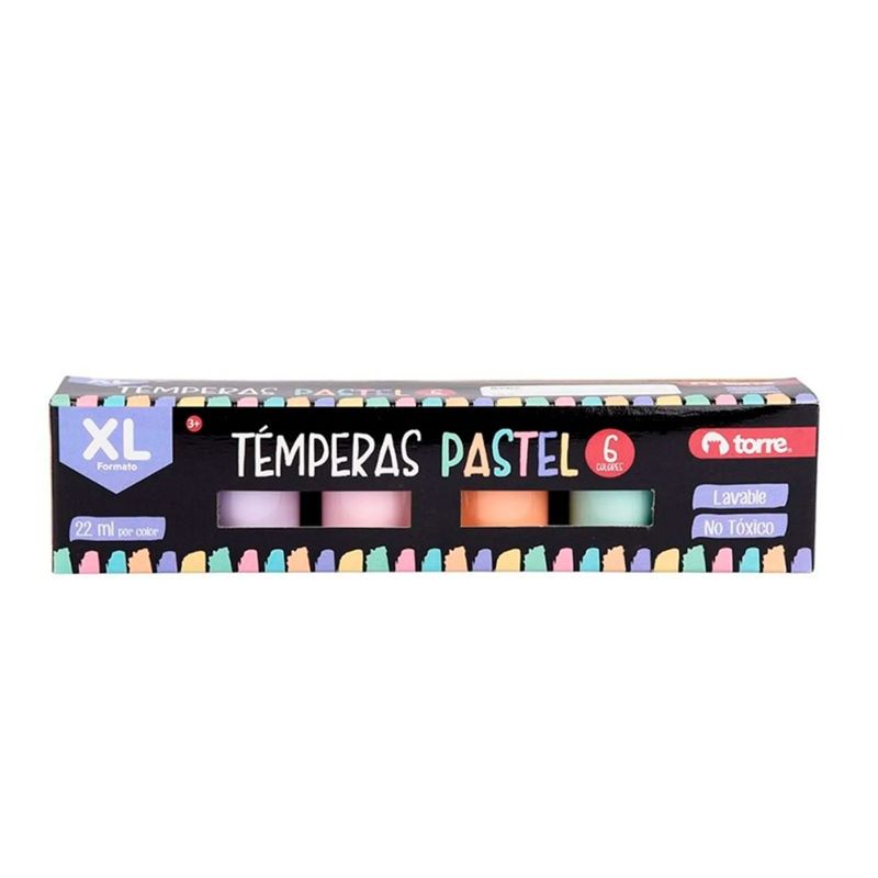 TORRE - PACK X 4 CAJAS TÉMPERAS 6 COLORES PASTELES  TORRE
