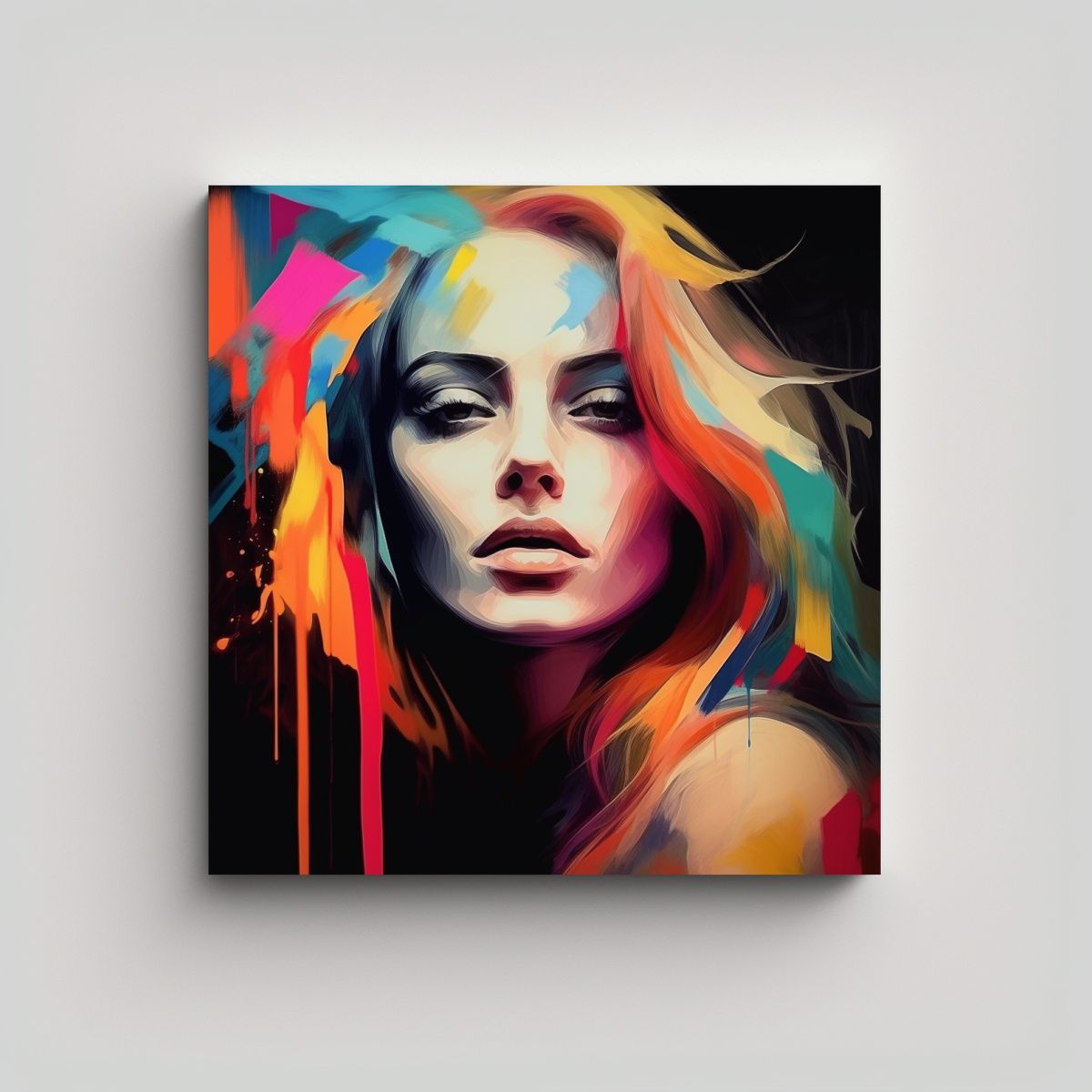 GENERICO - Cuadro Estilo Ri De Mujer En Retrato De Media 100x100 Cm