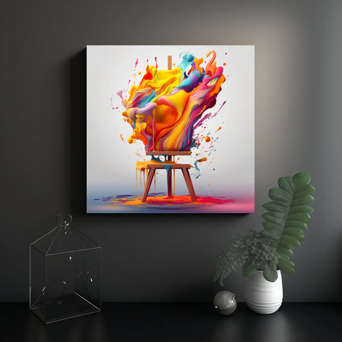 GENERICO - Diseño De Logotipo De Pintura En Lienzo Para 100x100 Cm