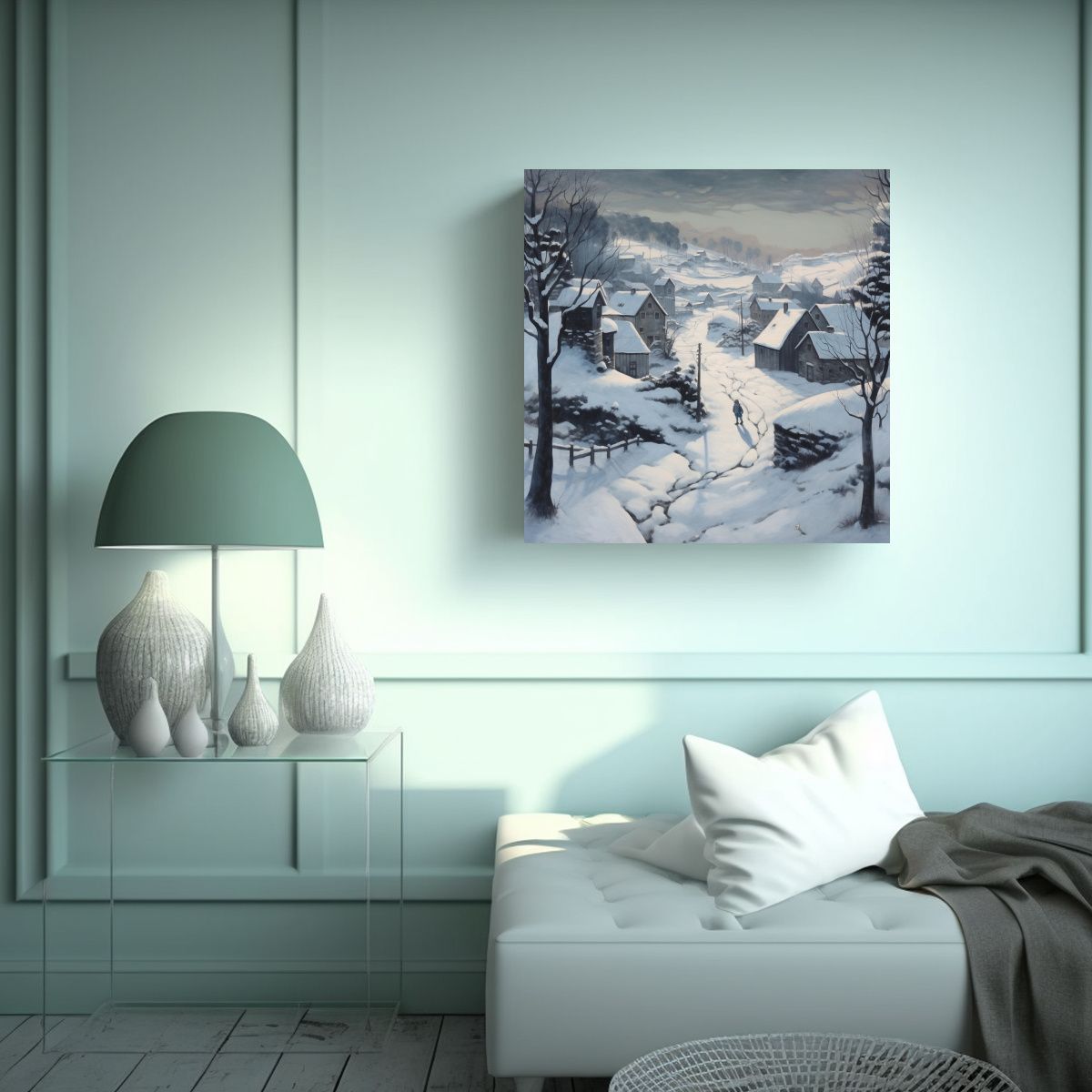 GENERICO - Cuadros Decorativos Lienzo De Tela Invierno 100x100 Cm