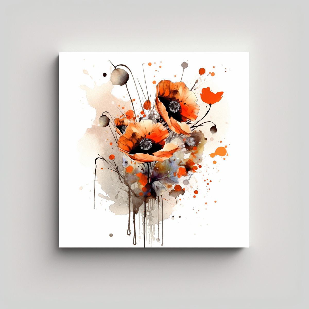 GENERICO - Galería Clásica Cuadro Poppies Tattoo Arte 100x100 Cm