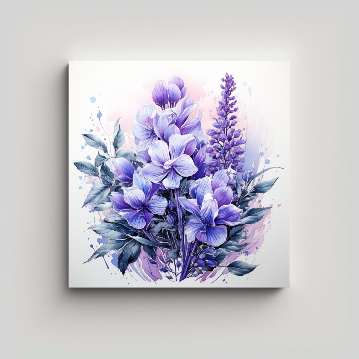 GENERICO - Cuadro Decorativo Sala En Lienzo Forma A Hierbas 100x100 Cm