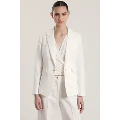 LIOLA - Blazer clásico lino mujer crudo