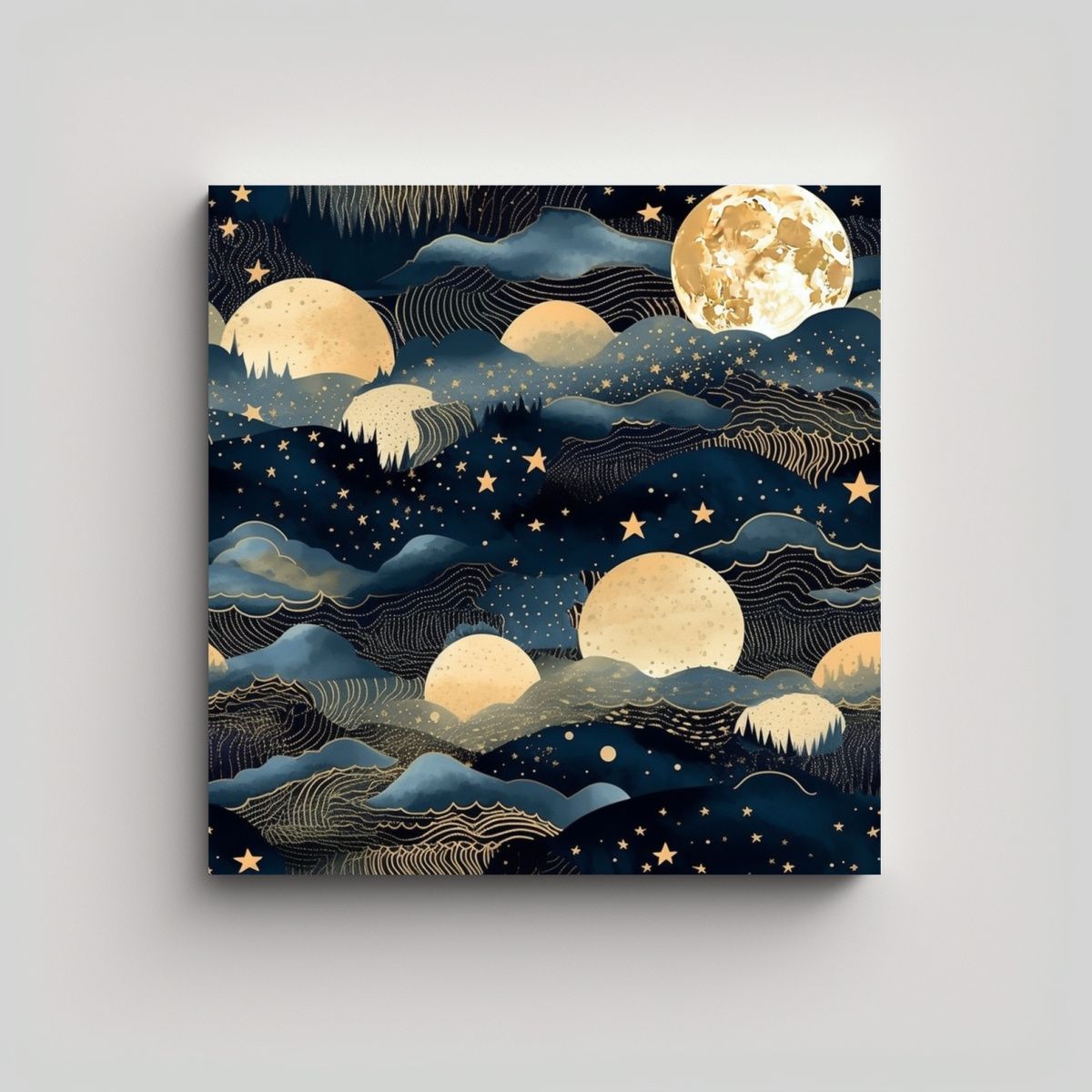 GENERICO - Cuadro Abstracto Sensibilidad Nocturna Detalle 100x100 Cm