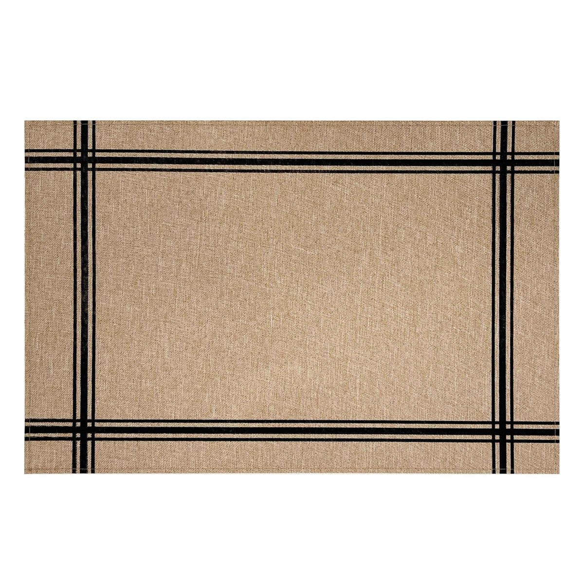 HOME LOGICS - Set 4 Individuales Classic Collection Beige Black Home Logics