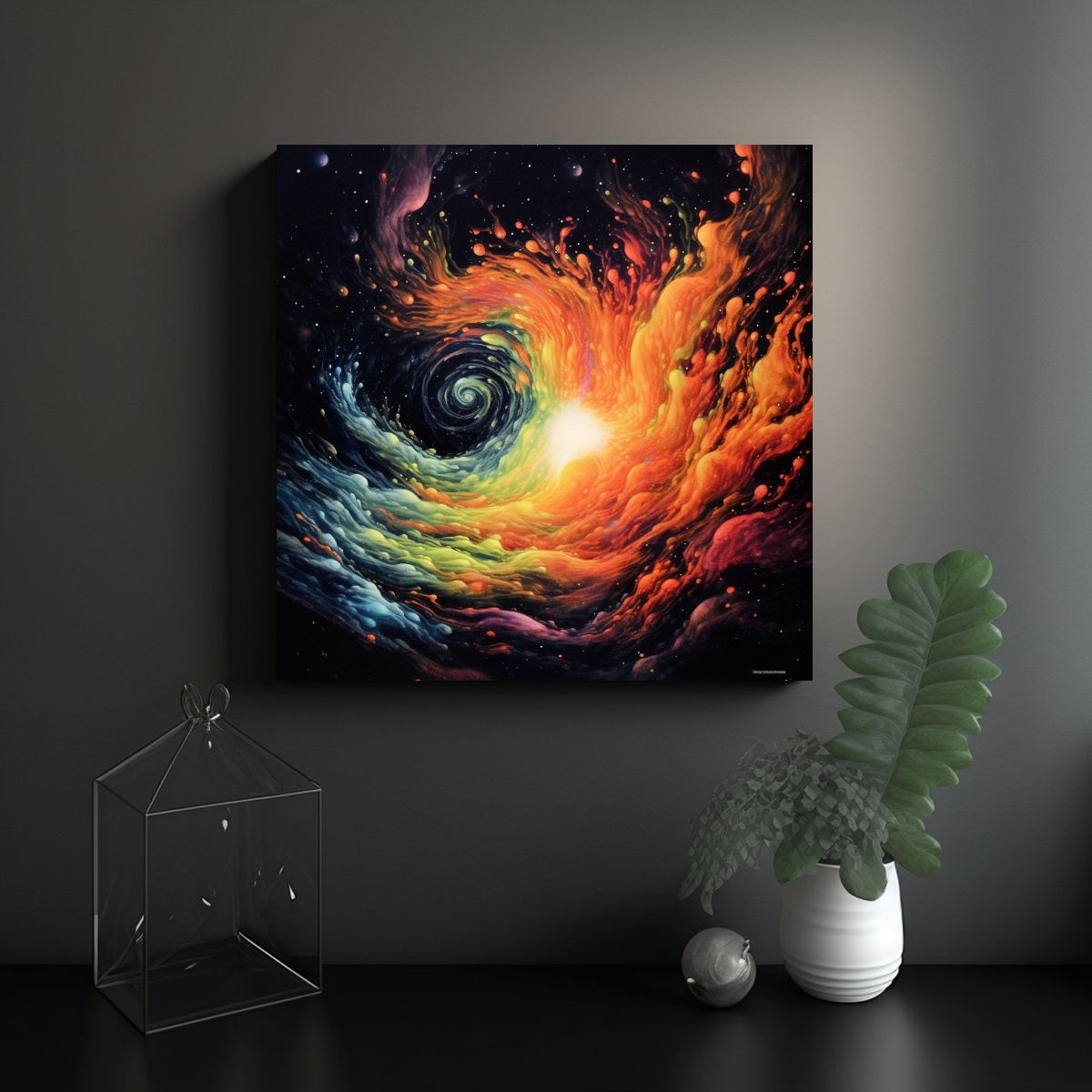 GENERICO - Pinturas Decorativas Fine Art Tornado Espacial 100x100 Cm