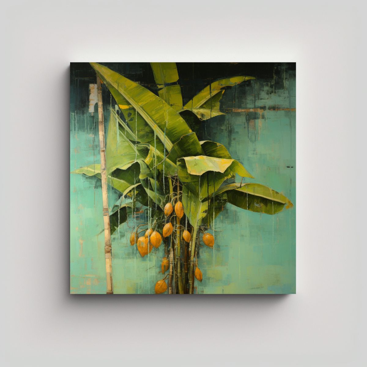 GENERICO - Pintura Abstracta De Una Bananera En Estilo 100x100 Cm