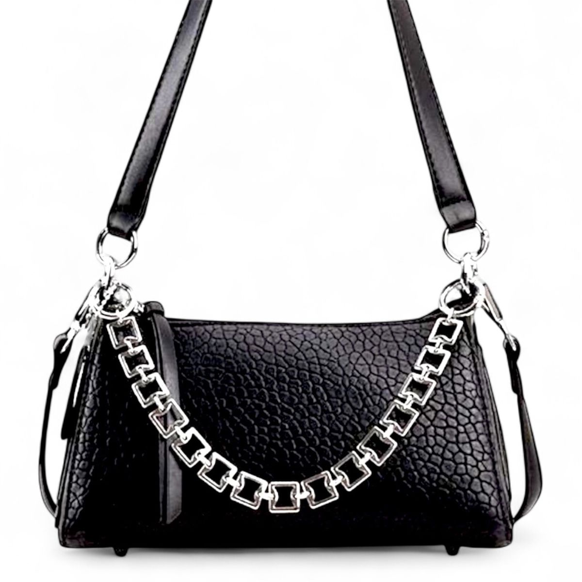 GENERICO - Cartera De Hombro Mujer Cadenas Ecocuero Con Correa Ajustable