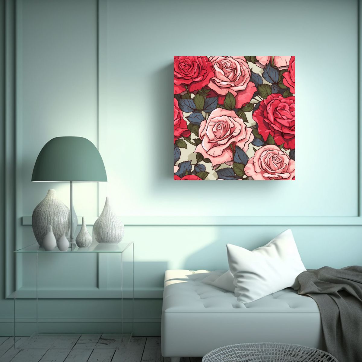 GENERICO - Diseño De Composición De Rosas Anime Para 100x100 Cm