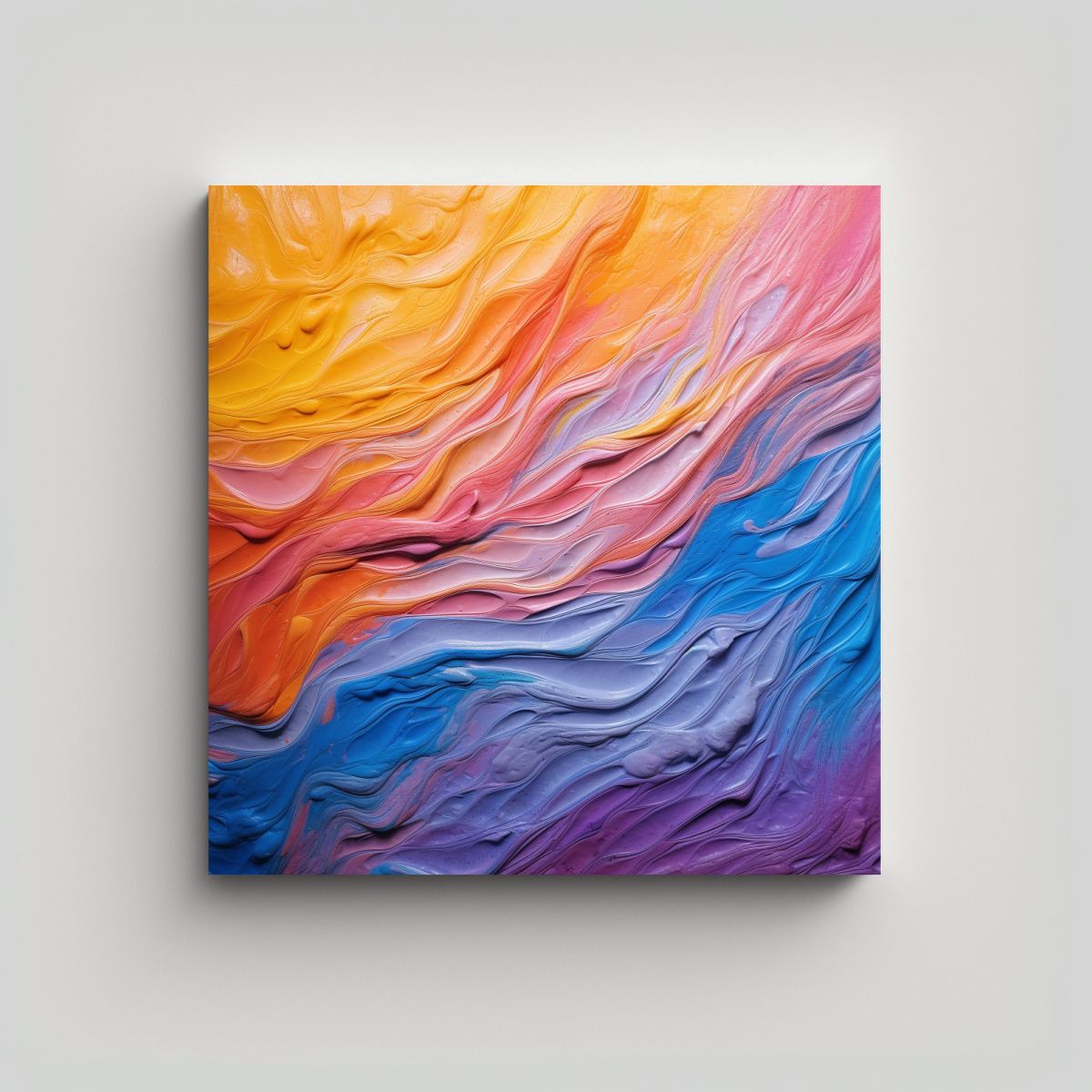 GENERICO - Fondo Acuarela Textura Refinada Azul Rosa Naranja 100x100 Cm