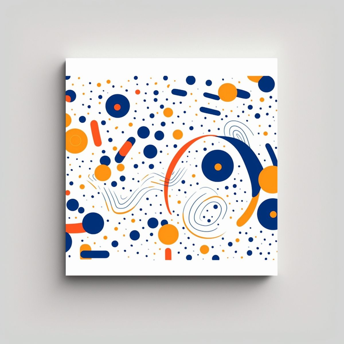 GENERICO - Cuadro De Decoración Con Patrón De Línea Azul 100x100 Cm