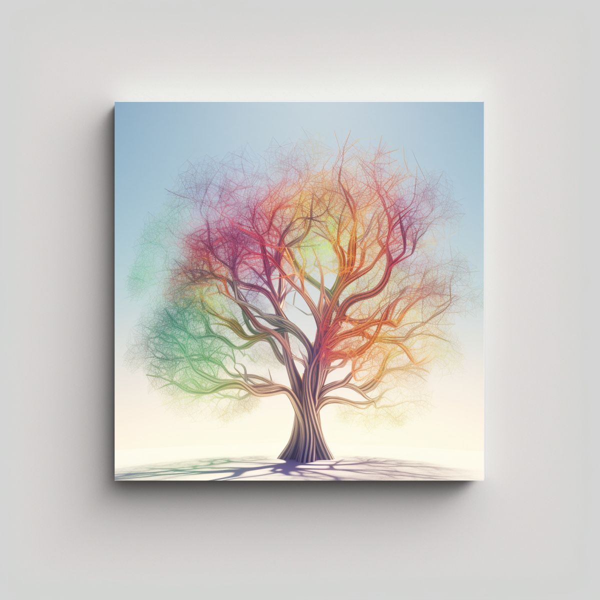 GENERICO - Cuadro Abstracto De árbol Radiante Para 100x100 Cm