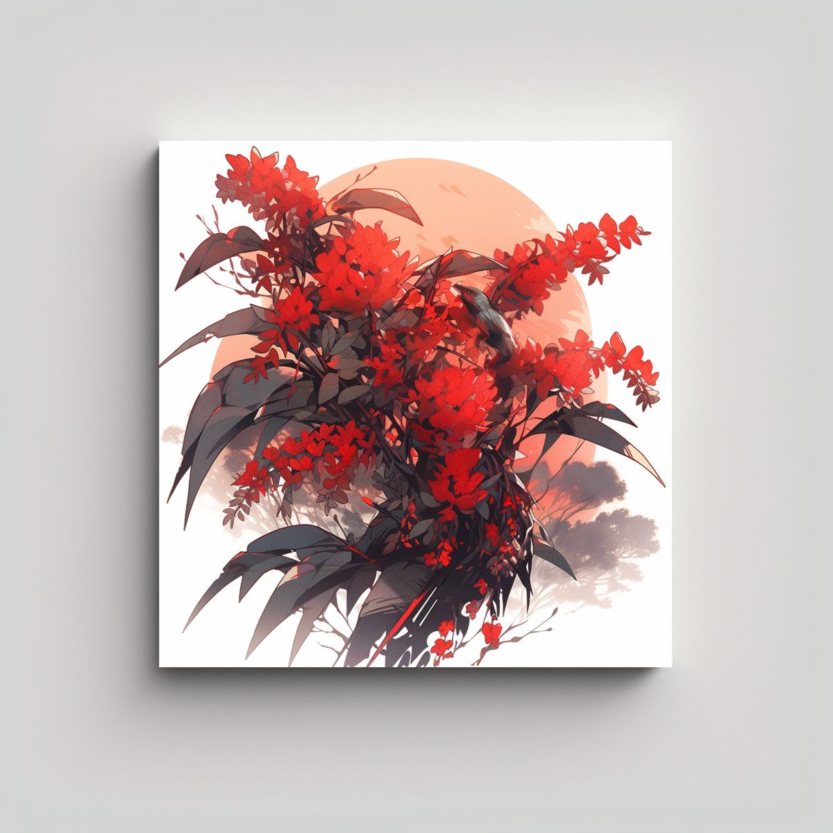 GENERICO - Pintura Decorativa Temática Árbol De Acacia En 100x100 Cm